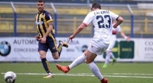 Il gol di Matteo Calamai (ph.LaPresse/Cafaro)