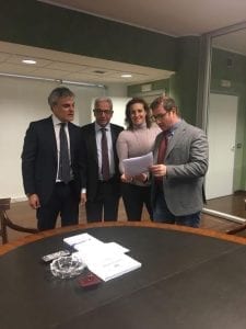 Marcello Manna alla firma del protocollo con Enel Enegia Spa
