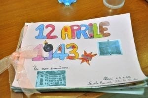 Un disegno degli alunni per ricordare il 12 aprile del '43