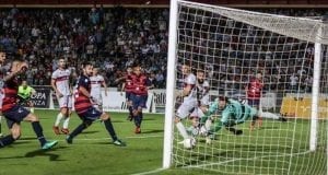 Il gol vittoria di Baclet (ph.IlCosenza.it)