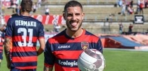 Tutino dopo la tripletta realizzata al Trapani (ph. IlCosenza.it)