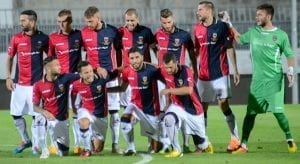 L'undici iniziale rossoblù in Ascoli - Cosenza del 2015 (photo Pasqualini)