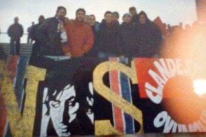 Antonio Ammannato con una combriccola di tifosi a BresciaAntonio Ammannato con una combriccola di tifosi a Brescia