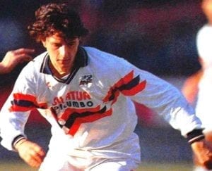 Michele Michele Padovano ai tempi in cui vestiva la maglia rossoblùPadovano