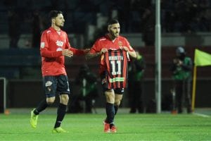 L'esultanza speciale di Gennaro Tutino dopo il goal (ph A.Rosito)