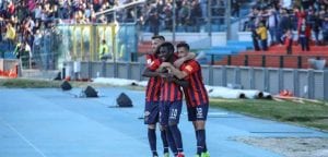 Esultanza dopo il gol di Embalo in Cosenza - Brescia (photo IlCosenza.it)