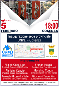 Sede Provinciale UNPLI Cosenza, mercoledì 5 l'inaugurazione