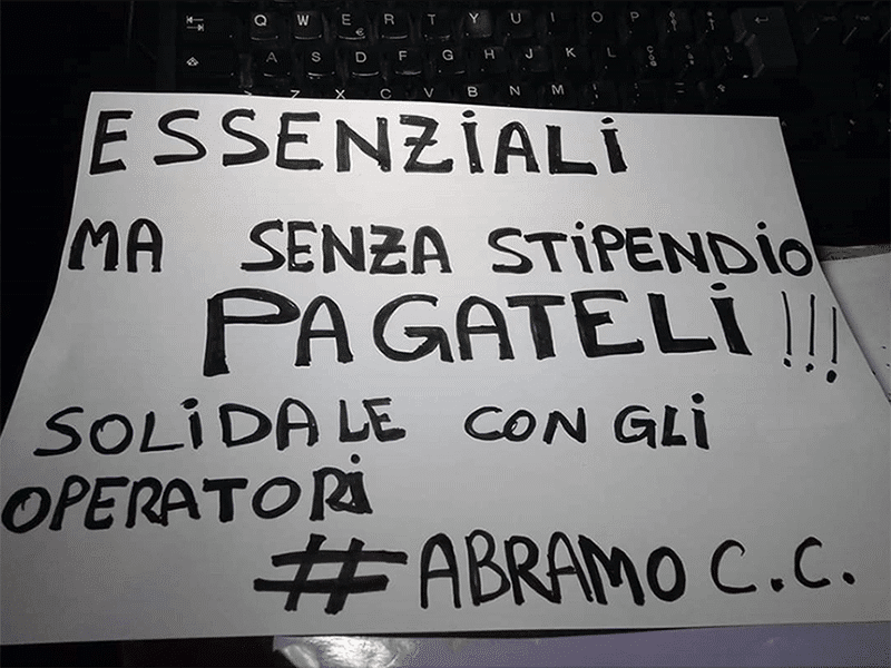 Abramo Customer Care, oggi dipendenti in sciopero in tutta la regione