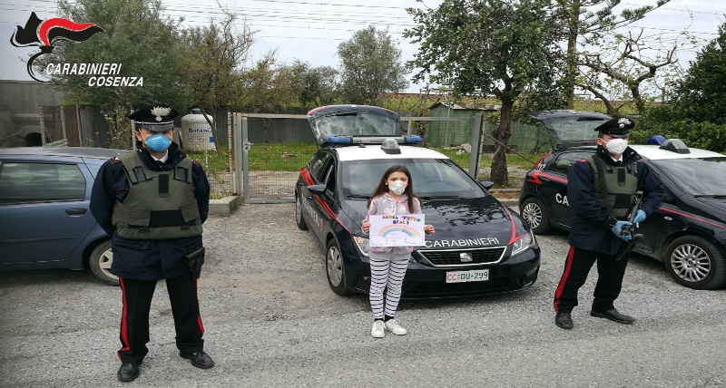 Belvedere Marittimo: la piccola Sofia ringrazia i Carabinieri