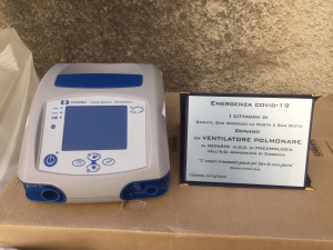 Il ventilatore polmonare donato all'Ospedale di Cosenza