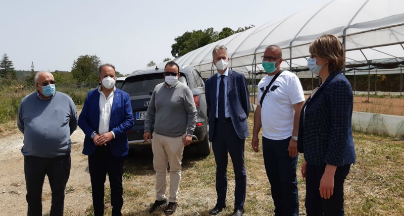 Incendio alla fabbrica L'artigiano della 'nduja sopralluogo dell'Assessore all'Agricoltura Gallo