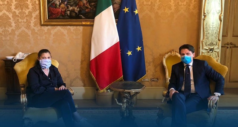 il presidente della calabria, jole santelli, incontra il premier conte