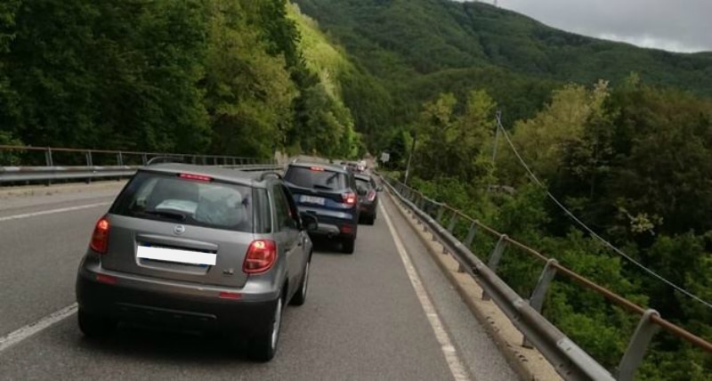 La fila sulla Sp 107 tra Camigliatello a Cosenza