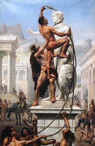 Raffigurazione del Sacco di Roma condotto dai Visigoti di Alarico nel 410