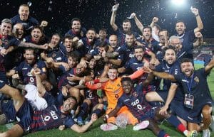 La squadra del Cosenza, protagonista di un'altra storica salvezza