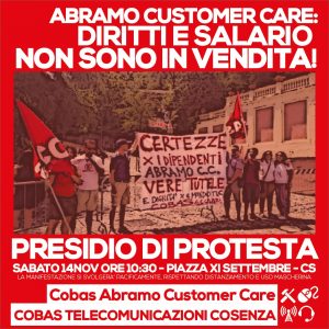 La locandina della protesta che si terrà a Cosenza
