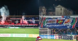 Le coreografie durante Cosenza-Salernitana '18/'19 (photo De Marco per IlCosenza.it)