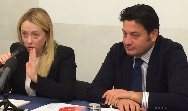 Ernesto Rapani con Giorgia Meloni