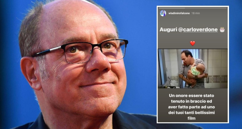 Wladimiro Falcone del Cosenza fa gli auguri a Carlo Verdone