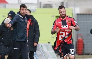 Il momento della dedica a Luca Bittante dopo il gol del pareggio di Ettore Gliozzi
