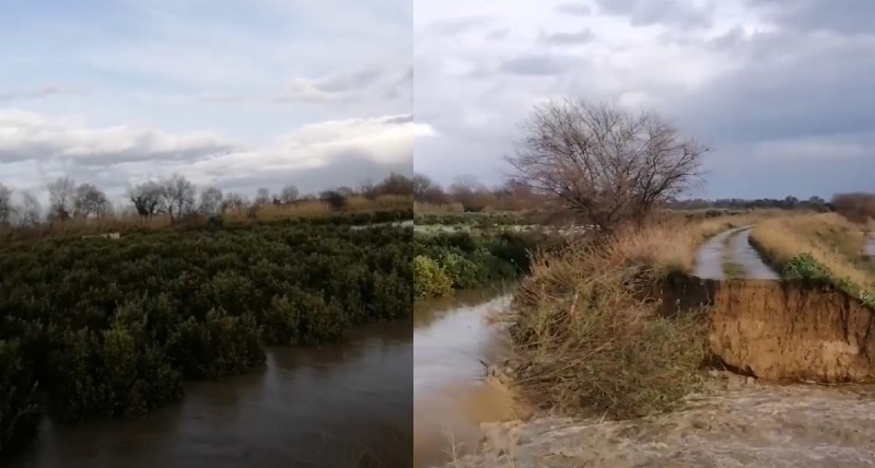 In località foggia area urbana di Corigliano il Crati ha rotto gli argini