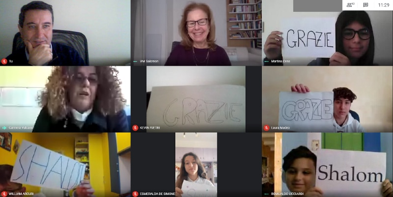 CROSIA - Gli alunni del Comprensivo in diretta con Vivian Salomon, figlia di sopravvissuti Olocausto.doc4