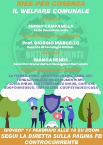 Cosenza, welfare comunale: incontro online dell'associazione "Controcorrente"