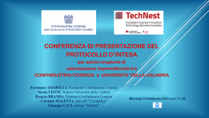 Sistema imprenditoriale, protocollo d’Intesa tra Confindustria e Unical
