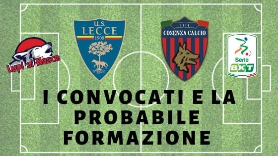 lecce cosenza probabili formazioni