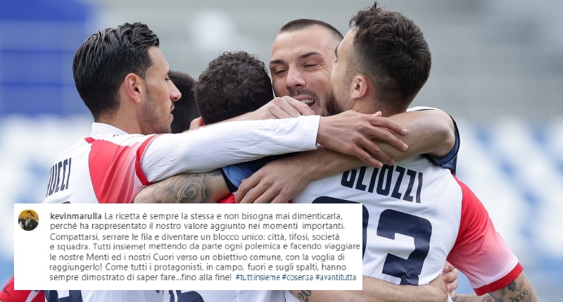 Cosenza, l'appello di Kevin Marulla_ _Uniti verso un obiettivo comune_