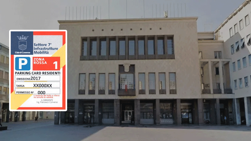 Parking card, il Comune di Cosenza proroga la validità al 30 aprile