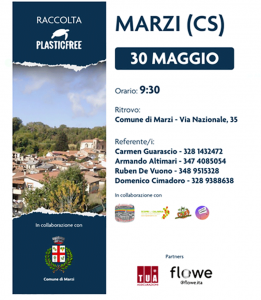 Rifiuti, protocollo d'intesa fra Comune di Marzi e Associazione Plastic Free
