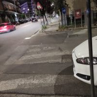 Una zona di Cosenza con limitazioni pedonali