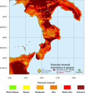 Pericolo incendi domenica 6 giugno