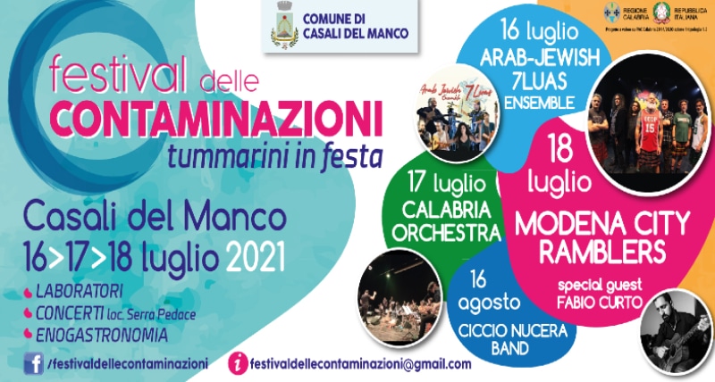 Festival delle contaminazioni a Casali del Manco dal 16 al 18 luglio. GRAN FINALE CON I MODENA CITY RAMBLERS