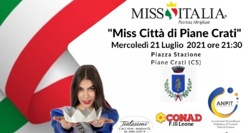 Miss Italia Calabria continua_ 21 e 22 luglio con l’elezione di Miss Città di Piane Crati e Miss Città di Stefanaconi