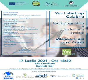 Rilanciarsi nel post Covid, incontro a Bonifati su Yes I Start Up Calabria