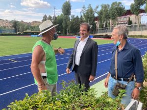 il Sindaco Occhiuto e Carmine Vizza durante la visita al Campo Scuola