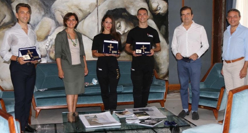 Cosenza _ gli atleti Donato e Diodati campioni italiani di danza sportiva, ricevuti a Palazzo dei Bruzi