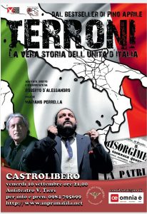 Castrolibero, il 10 settembre lo spettacolo "Terroni" di Roberto D'Alessandro