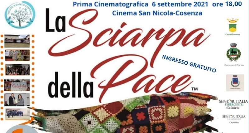 Lunedì 6 settembre la prima cinematografica a Cosenza de _La sciarpa della pace_Lunedì 6 settembre la prima cinematografica a Cosenza de _La sciarpa della pace_