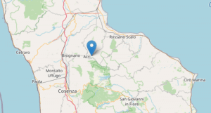 Scossa di Terremoto di magnitudo 2.9 avvertita in provincia di Cosenza