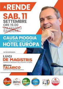 incontro de magistris a Rende Hotel Europa 11 settembre 2021