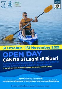 Ai Laghi di Sibari un open day di canoa dal 31 Ottobre al 2 Novembre 2