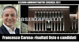 Comunali Cosenza, Francesco Caruso: le preferenze dei candidati a consigliere