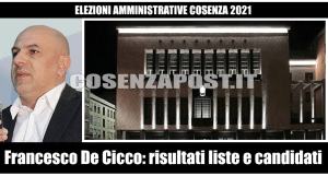 Comunali Cosenza, Francesco De Cicco: le preferenze dei candidati a consigliere