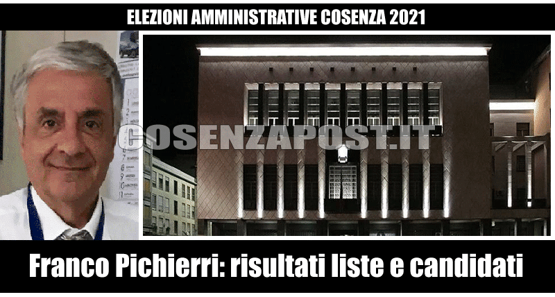 Comunali Cosenza, Franco Pichierri: le preferenze dei candidati a consigliere