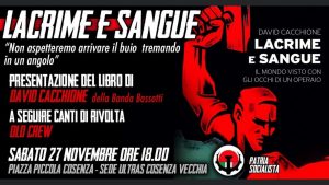 A Cosenza arriva “Lacrime e sangue” il nuovo libro di David Cacchione
