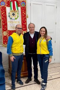 Incontro Presidente Iacucci-Atleta Aiello e il suo coach