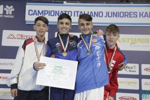 Il podio ai campionati di Roma